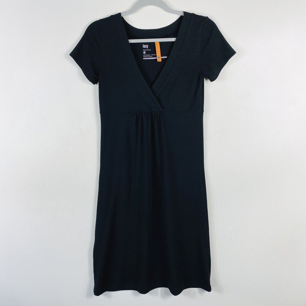 Lucy Size XS Black Metro Dress Short Sleeve V Neck Athleisure Hiking Casual
